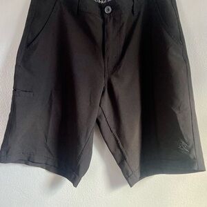 Classic Black Flat Front Men's‎ Shorts
